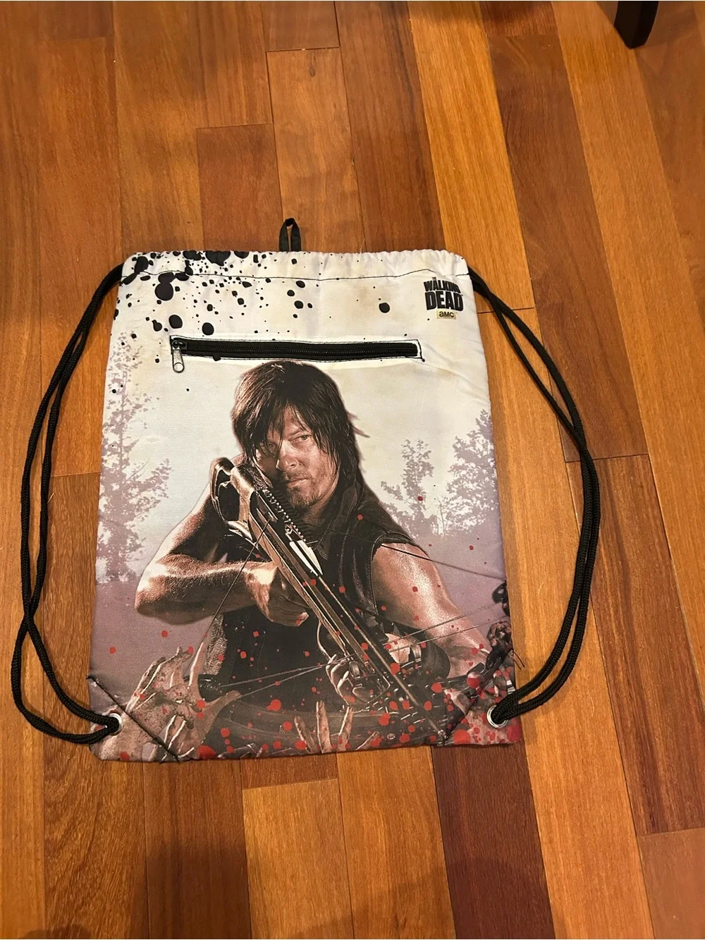 Walking Dead Drawstring Backpack Daryl Dixon EUC